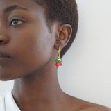Pearl Hoop Earrings Cherry