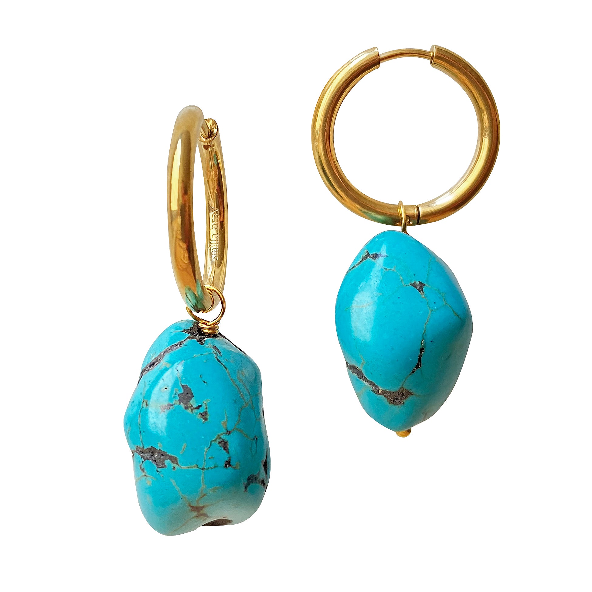 Turquoise Hoop Earrings Tabitha – Smilla Brav - Main Image