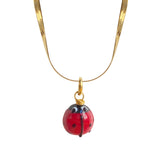 Snake Chain Necklace Ladybug