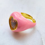 Pink Enamel Ring Misha