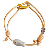 Ceramic Fish Leather Bracelet Ocean
