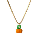 Murano Glass Pumpkin Necklace Halloween