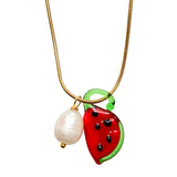 Murano Glass Watermelon Necklace