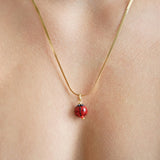 Snake Chain Necklace Ladybug
