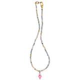 Gemstone Hamsa Evil Eye Necklace