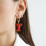 Murano Glass Earrings Shrimp Bling