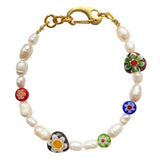Millefiori Pearl Bracelet Sophie