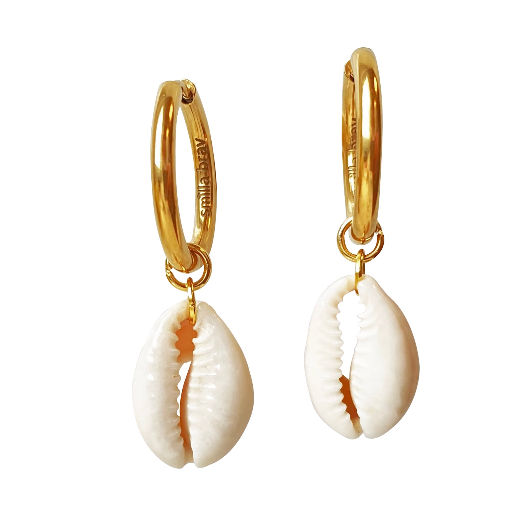Cowrie Shell Hoop Earrings Ibiza – Smilla Brav1