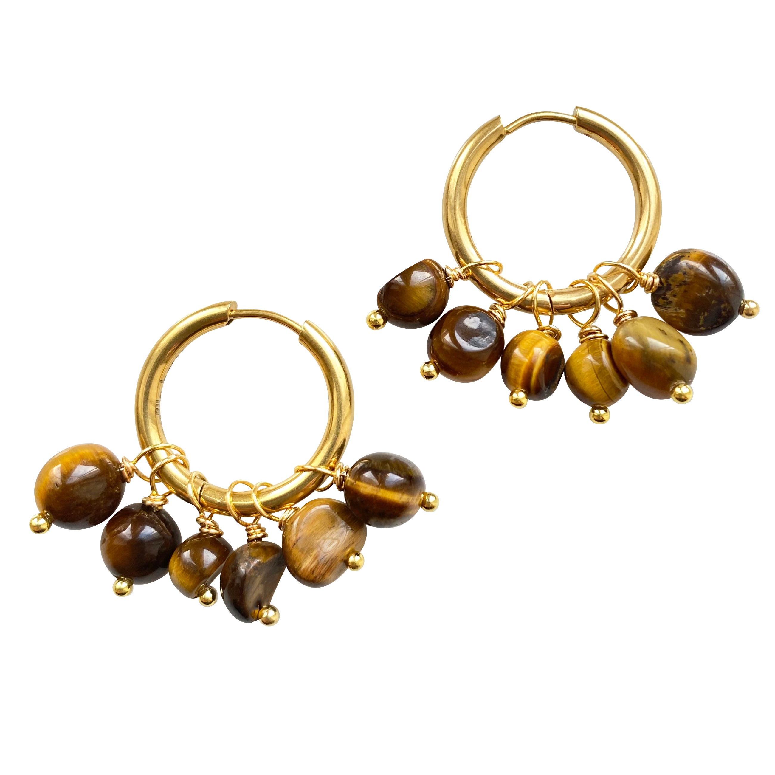 Tiger online eye earrings