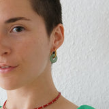 Jade Gemstone Donut Hoops Curt