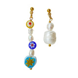 Millefiori Pearl Earrings Sophie