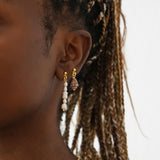 Shell and Pearl Dangle Earrings Paul