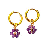 Amethyst Daisy Earrings