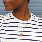 Murano Glass Cherry Necklace