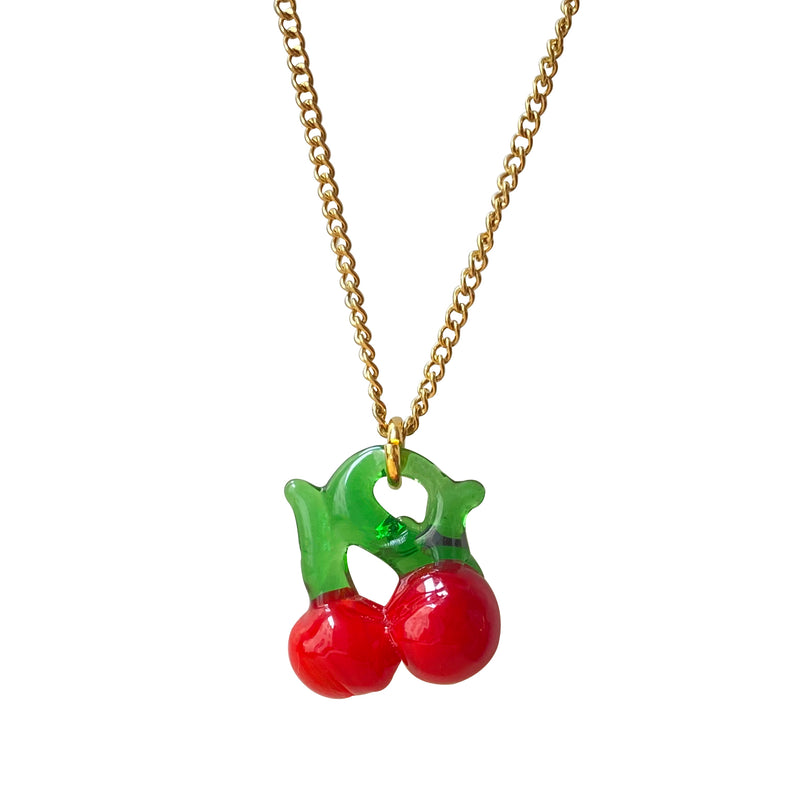 Murano Glass Cherry Necklace