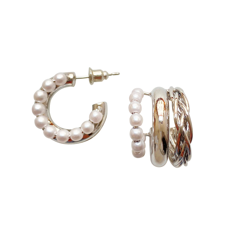 Silver Pearl Earrings Ana