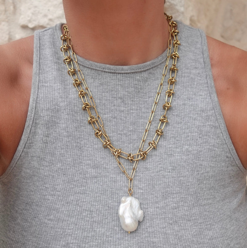 Chunky Pearl Necklace for Men 