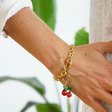Murano Glass Cherry Bracelet