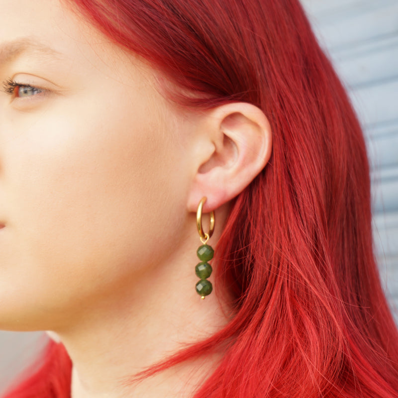 Green Jade Earrings Urla