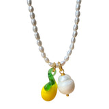 Murano Glass Lemon Pearl Necklace