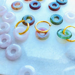 Rose quartz Hoop Earrings Rosa