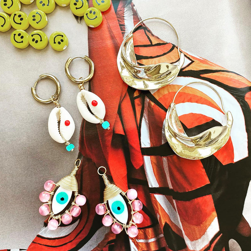 Cowrie Shell Hoop Earrings Midyat