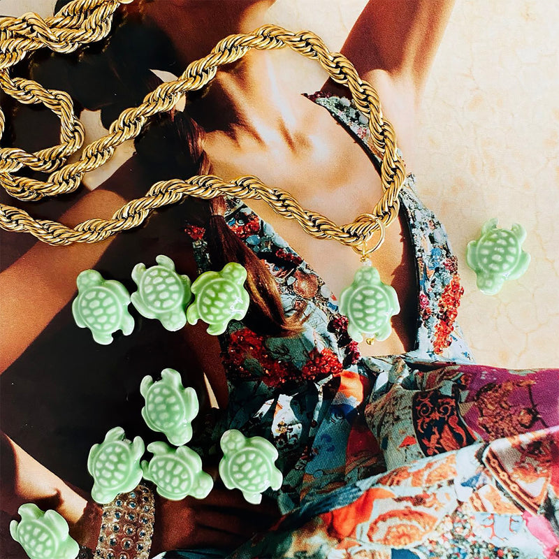 Ceramic Turtle Bold Chain Necklace Wild Life