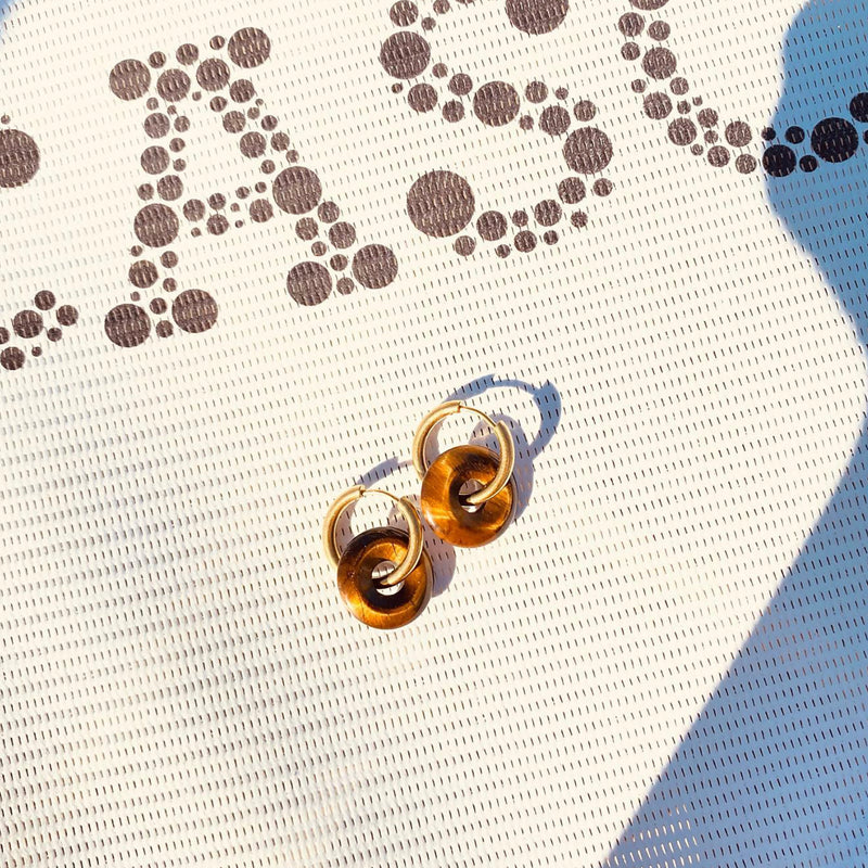 Tiger Eye Hoop Earrings Milo