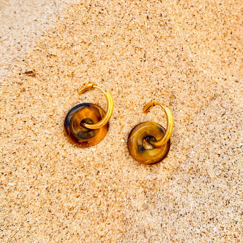 Tiger Eye Hoop Earrings Milo