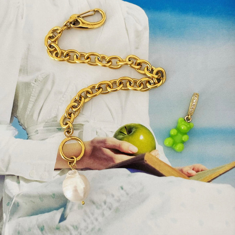 Chunky Chain Pearl Bracelet Paula