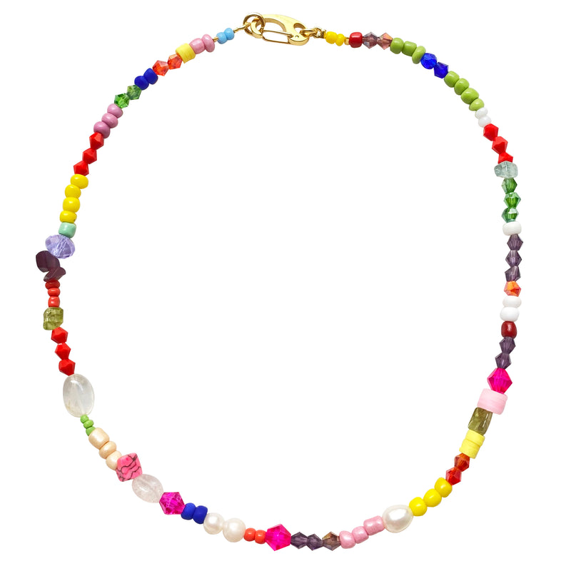 Gemstone Pearl Necklace Positano