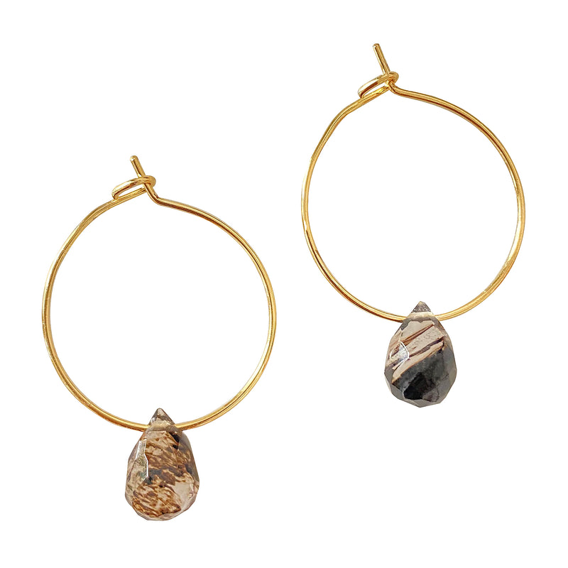 Smoky Quartz Hoop Earrings Xenia