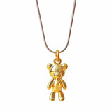 Silver-Gold Teddy Bear Necklace