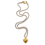 Silver-Gold Heart Necklace Nora