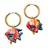 Ceramic Fish Hoop Earrings Martin