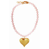 Necklace Rebel Heart Rose Quartz