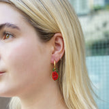 Murano Glass Watermelon Hoop Earrings