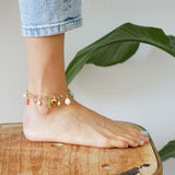 Millefiori Pearl Chain Anklet Kia