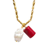 Coral Baroque Pearl Necklace Brigitte