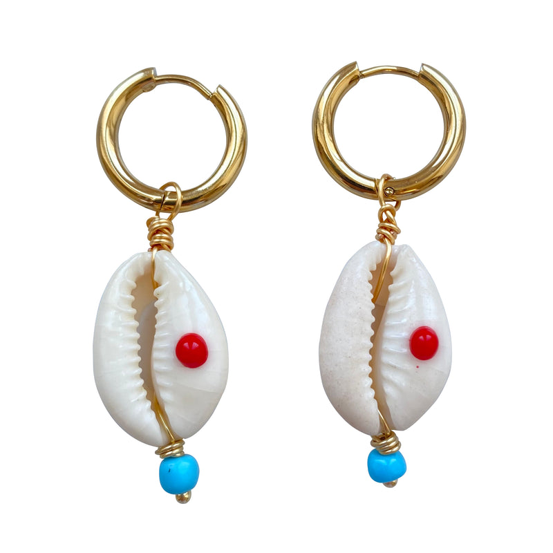 Cowrie Shell Hoop Earrings Midyat