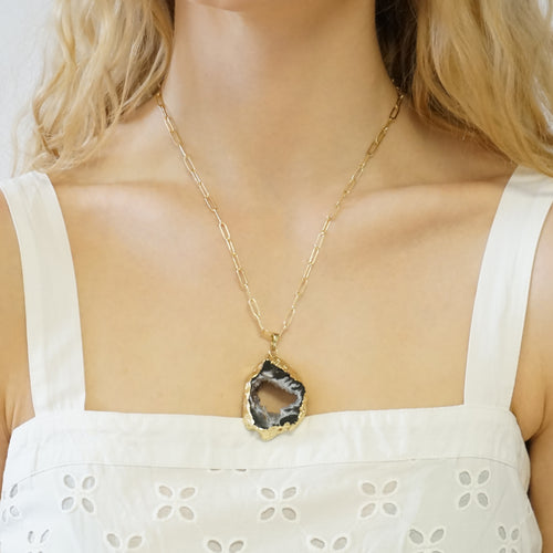 Druzy Agate Gemstone Necklace Maria