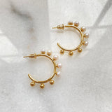 Pearl Hoop Earrings Jade
