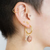 Hoop Earrings Honey Jasper and Rose Quartz Symi