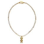 The Gold Teddy Bear Pearl Necklace