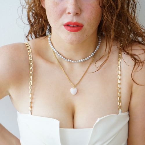 Grey Pearl Necklace Ava