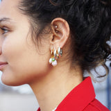 Evil Eye and Pearl Hoop Earrings Tina