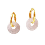 Rose quartz Hoop Earrings Rosa