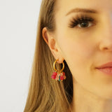 Pink Agate Hoop Earrings Kendall