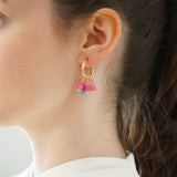 Pink Agate Hoop Earrings Kendall
