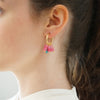 Pink Agate Hoop Earrings Kendall